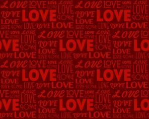Слова любви в различных шрифтах