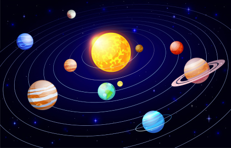 Векторное изображение солнечной системы