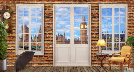 Окна с видом на вечерний Лондон