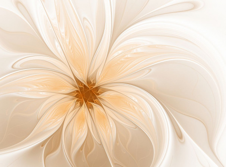 Кремовый фрактальный цветок