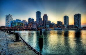Набережная Бостона на закате