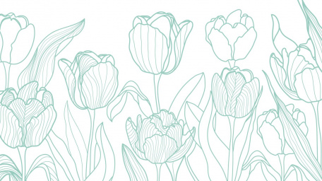 Линейная цветочная композиция с тюльпанами