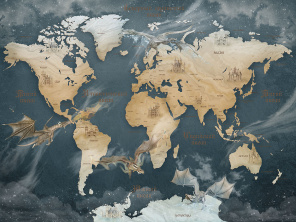 Карта с драконами и замками