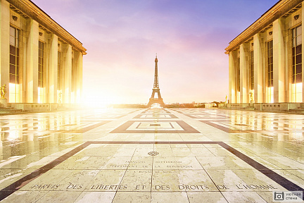 Фотообои Вид на Эйфелеву башню со стороны Дворца Шайо, Париж, Франция
