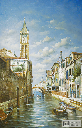 Фотообои Канал в Венеции с часовней