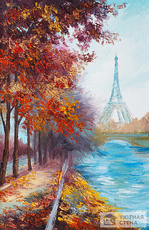 Фотообои Осенний Париж маслом