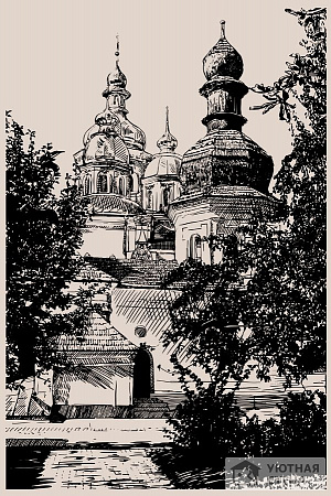 Гравюра с изображением города Киев