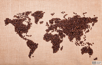 Карта из кофейных зерен