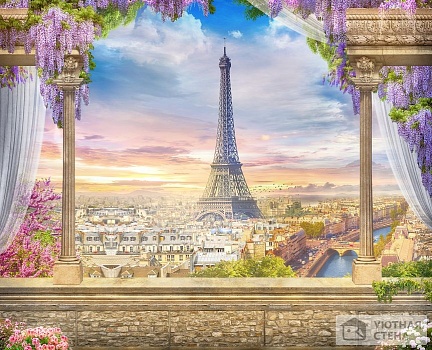 Фотообои Закатное солнце Парижа