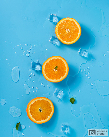 Дольки апельсина со льдом