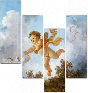 Жан Оноре Фрагонар - Расцвет любви - Амур преследует голубя