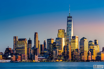 Фотообои Манхэттен на закате со стороны Нью-Джерси