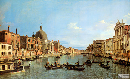 Фотообои Голубое небо над каналом в Венеции