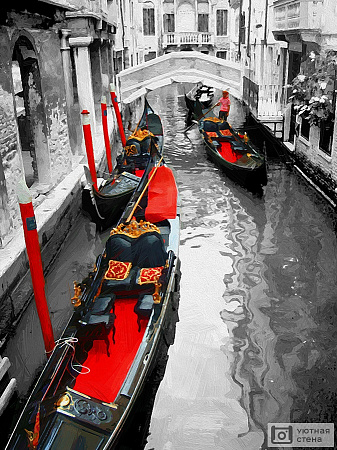 Фотообои Гондолы в Венеции в стиле масляной живописи