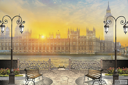 Фотообои Вестминстерский дворец на закате