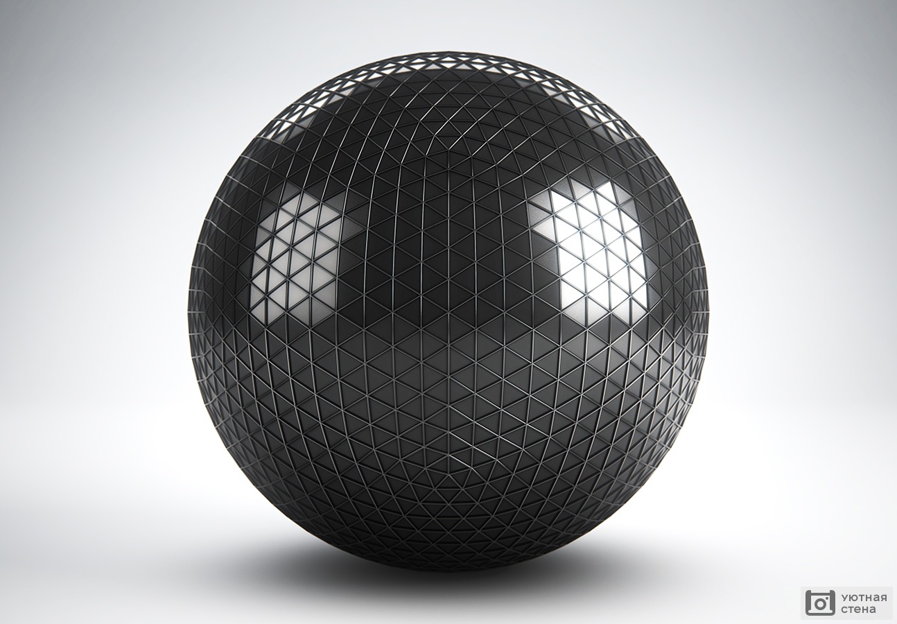 Черный глянцевый шар 3D 