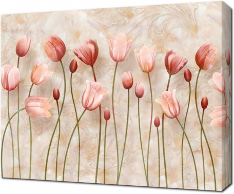 3D розовые тюльпаны