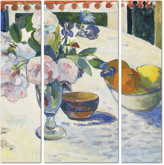 Поль Гоген - Цветы и чаша с фруктами