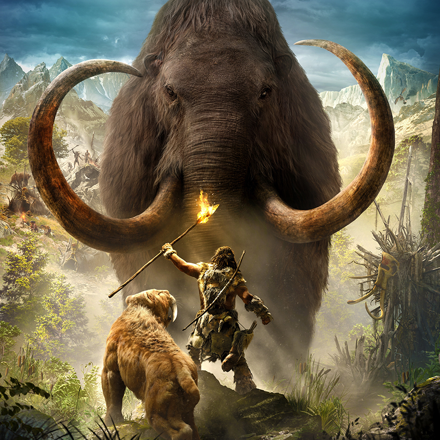 Картина на холсте Far Cry Primal: Саблезубый тигр против мамонта: - Арт.  211404 | Купить в интернет-магазине - Уютная стена