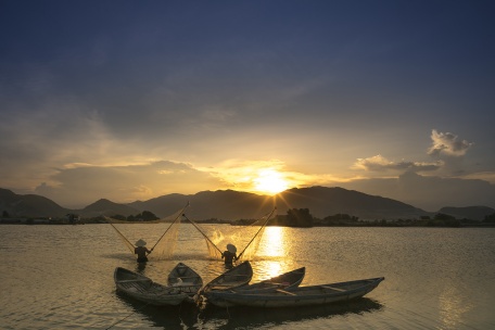 Закат у рыбаков во Вьетнаме