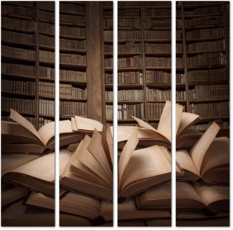 Библиотека с книгами 3D