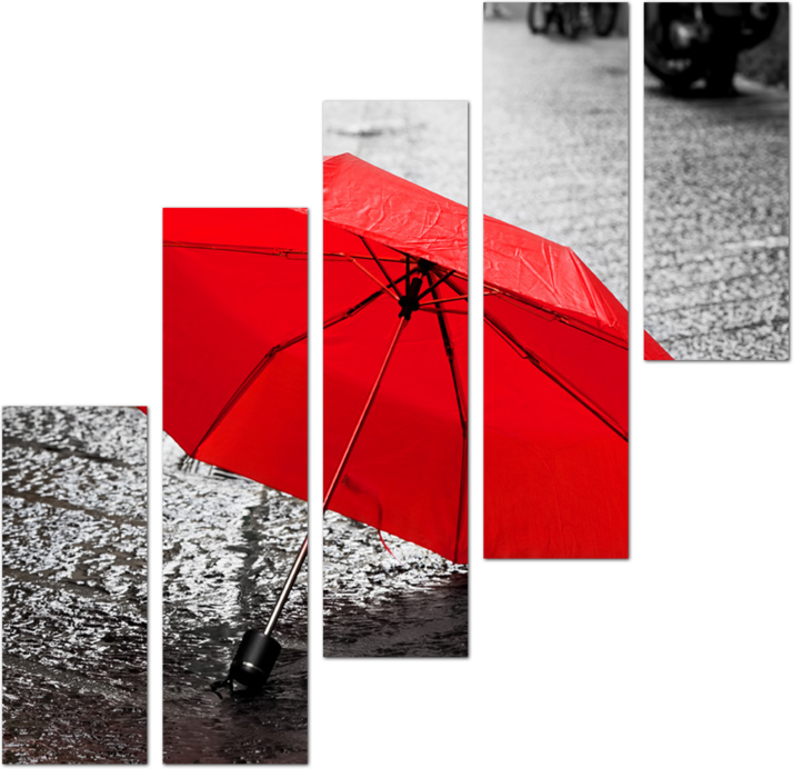 Красный зонт крупным планом
