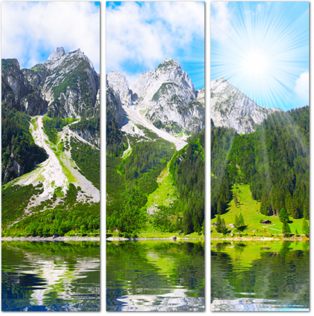 Альпийское горное озеро в Зальцкаммергуте, Австрия