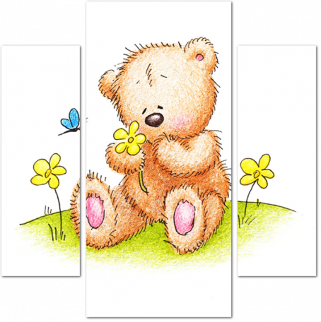 Мишка Тедди с цветочком