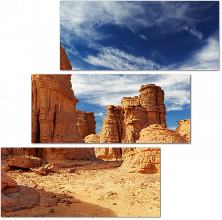Причудливые скалы из песчаника в пустыне в Алжире