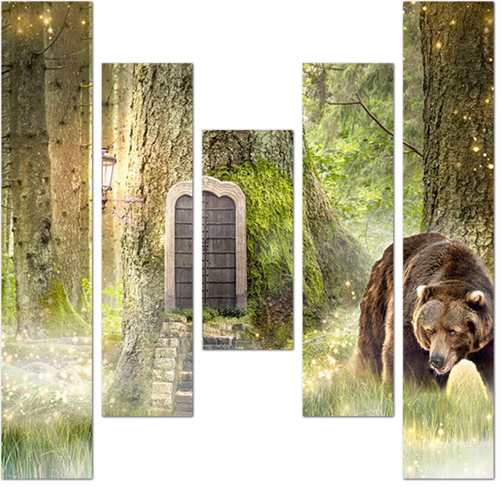 Медведь и дом в дереве