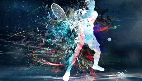 Яркий рисунок теннисиста
