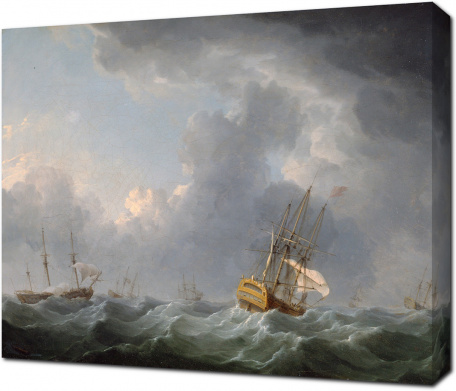 Чарльз Брукинг — Английские корабли под парусами в штормовом море