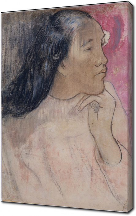 Поль Гоген - Таитянка с цветком в волосах