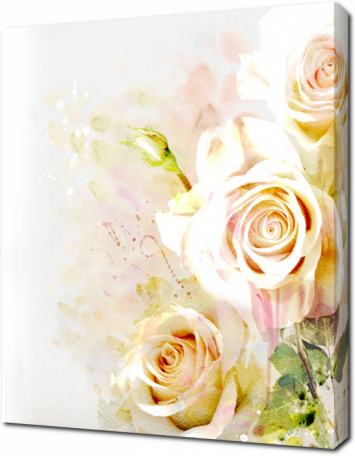 Белые розы и красочные брызги