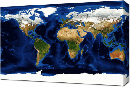Карта мира со спутника зимой