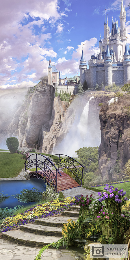 Сказочный замок над водопадом