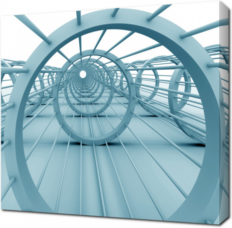 Абстрактный 3D тоннель из кругов