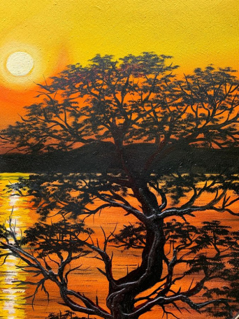 Дерево на закате в Африке