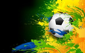 Футбольный мяч в цветах бразильского флага