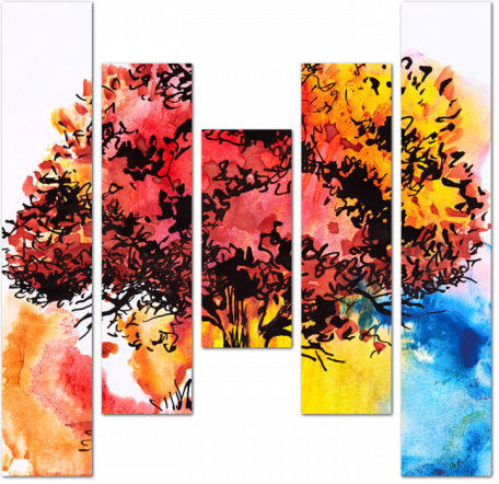 Абстрактное дерево яркими красками