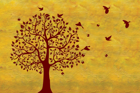 Декоративное дерево с птицами
