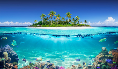 Райский остров и морское дно