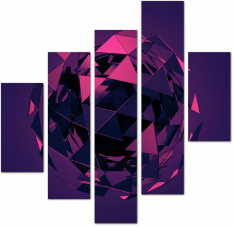 Сиреневый шар из треугольников 3D
