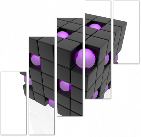 Черный 3D куб