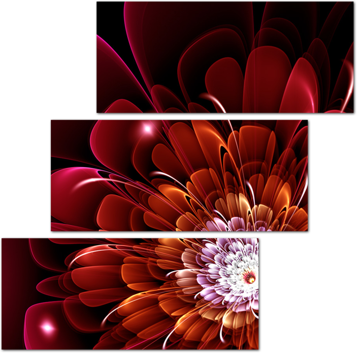 Красный абстрактный цветок 3D