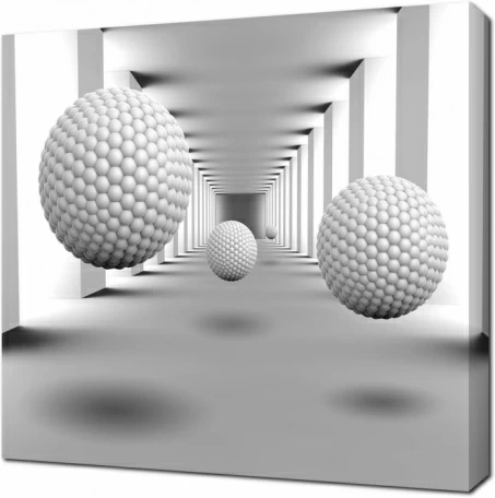 3D Летающие шары и длинный туннель