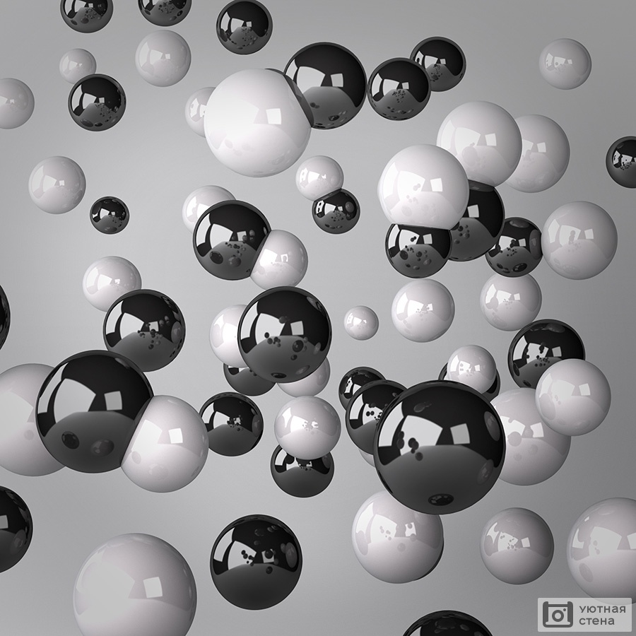 Черно-белое изображение с шарами 3D
