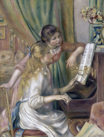 Огюст Ренуар — Девушки за фортепиано