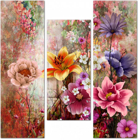 Букет цветов на акварельном фоне