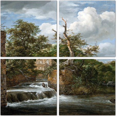 Якоб ван Рейсдал — Пейзаж с мельничным ходом и развалинами
